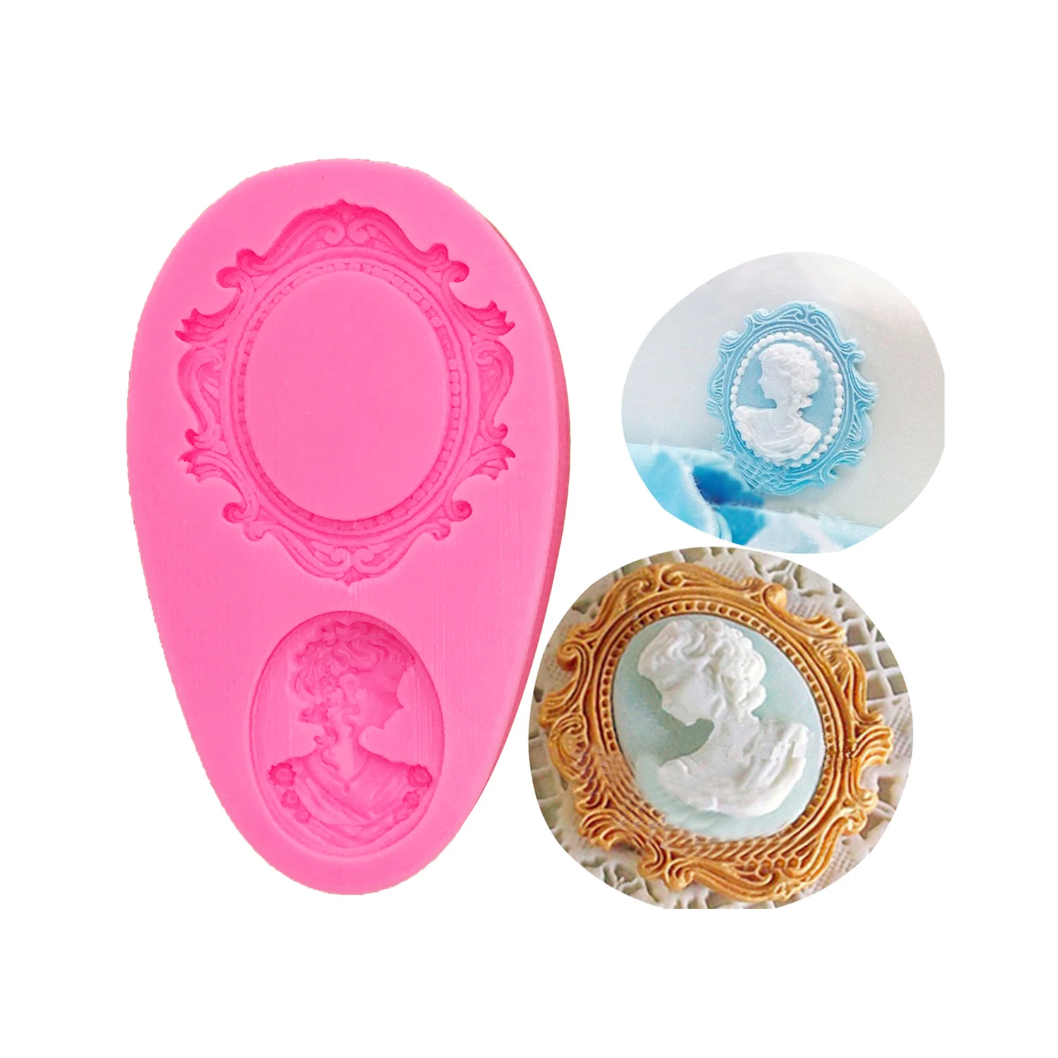 Oval Frame Silicone Mold Sugarcraft Chocolate Cupcake Baking Mold Fondant Cake Decorating Tools