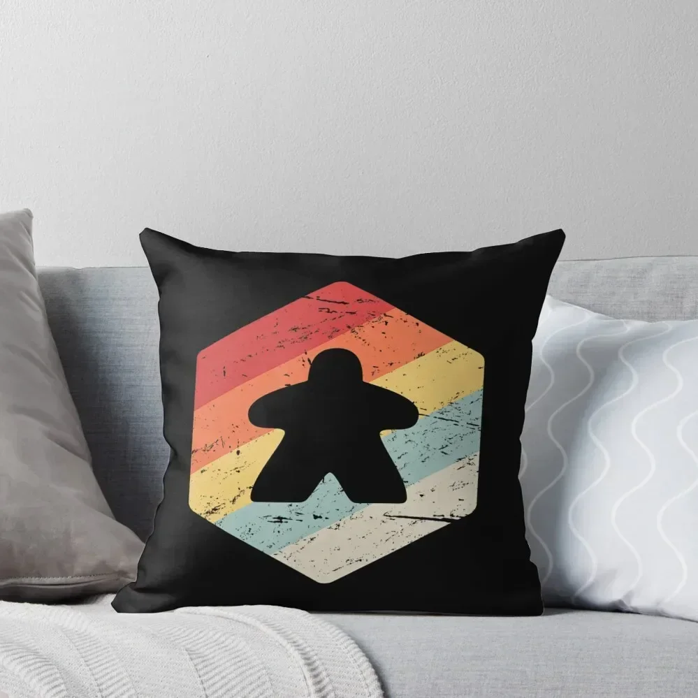 

Retro Vintage Boardgame Boardgaming Meeple Throw Pillow Sofa Cushions Covers pillow cover christmas Sitting Cushion pillow