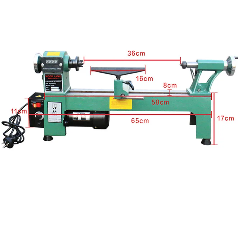 Imagem -02 - Pequeno Multi-funcional Carpintaria Torno Household Lathe Tool Display Digital Micro Madeira Spinning Machine Bead Usinagem