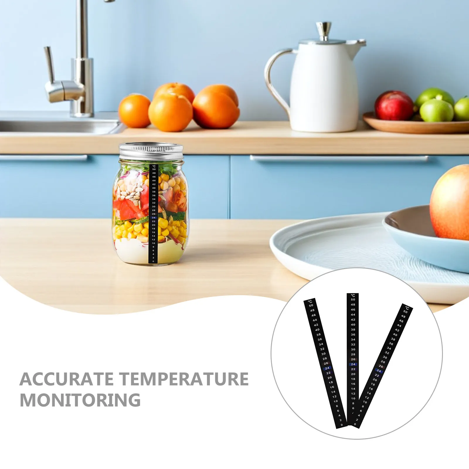 3Pcs Fermentation Thermometer Sticker for Mason Jar Sourdough Starter Yogurt Brewing Wine Making Pickling Canning Aquarium Glass - view 5