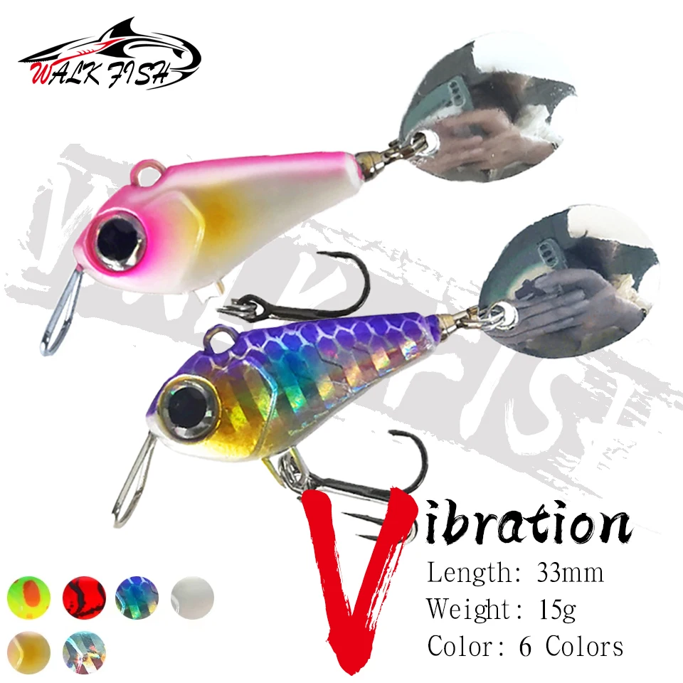 WALK FISH 15 g 3,3 cm VIB Angelköder Little Star Rotierende Pailletten Micro-Objekt Little Bean Cyclone Crankbait Fly Japan Fishing