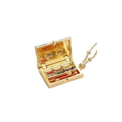 

Mini Toolbox Pendant Necklace French Rainbow Colored Zircon Openable Pendant Necklace Street Artist Collarbone Chain Gifts