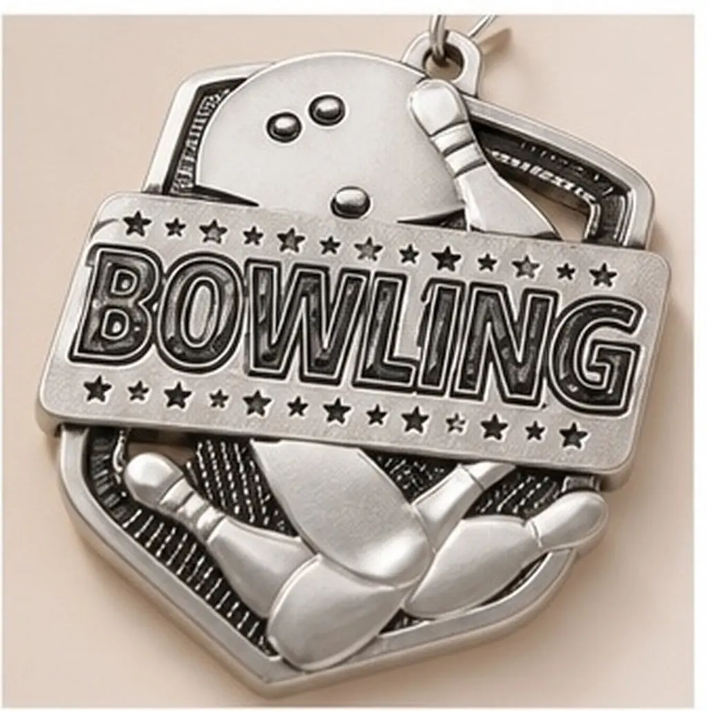 Zinc Alloy Bowling Medal Round Delicate Creative Design Stable Longevity Award Accessory for Parties Competitions Sports Games