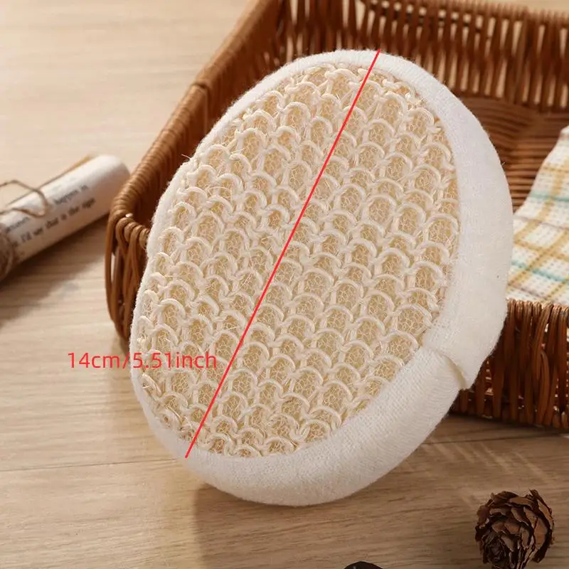 Sisal Bath Brush Eco-friendly Elliptical Sponge Hemp Body Scrubber 1Pcs Suitable for Bathroom Shower Skin Exfoliation