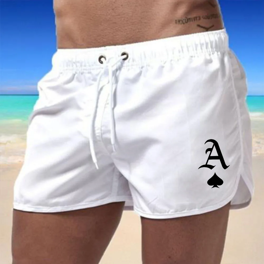 Pantaloncini da bagno da uomo con corda da tiro pantaloncini da bagno corti pantaloncini da surf ad asciugatura rapida pantaloncini da spiaggia da surf estivi traspiranti pantaloni sportivi