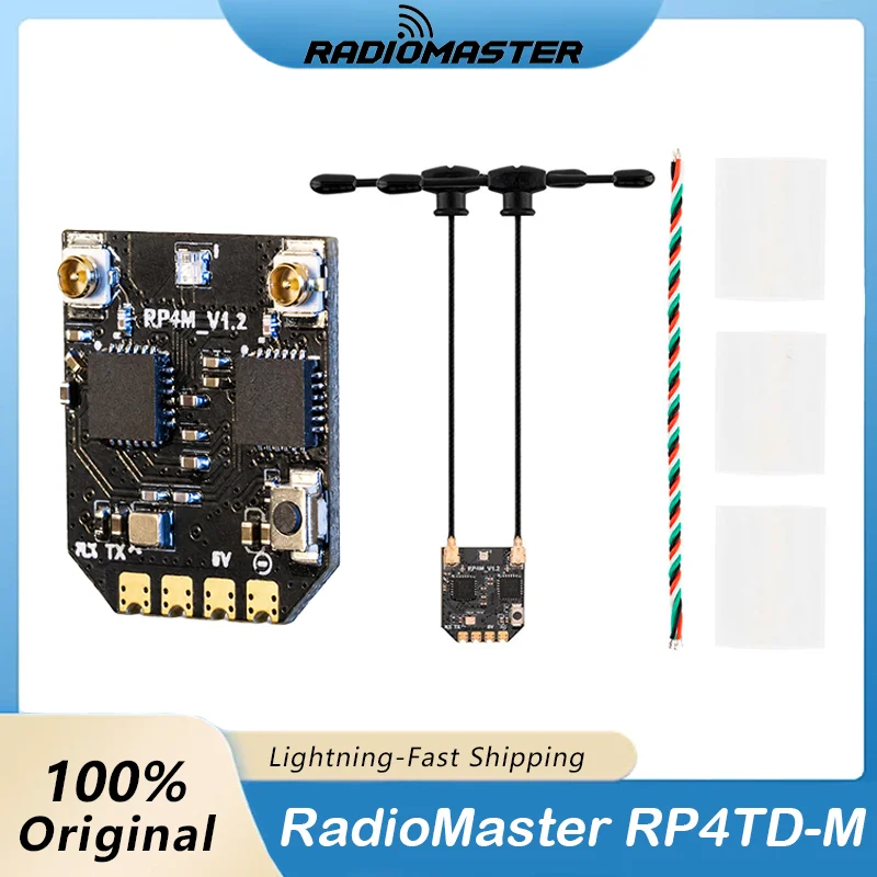 RadioMaster RP4TD-M ExpressLRS 2.4GHz Diversity Receiver with Dual Antenna for Drone FPV  Fixed Wing, RC Model DIY Parts