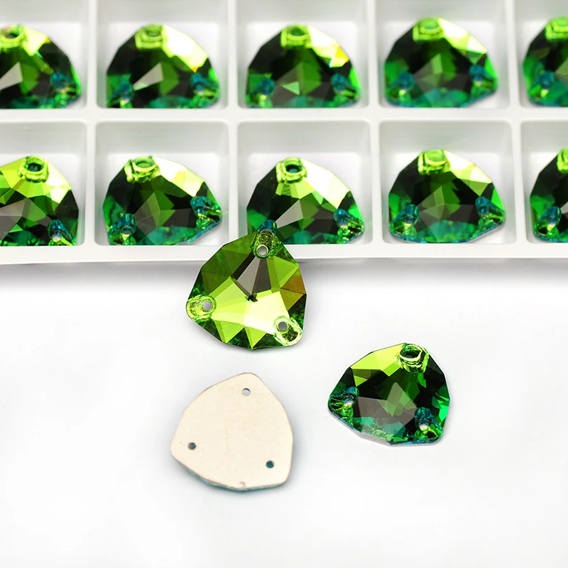YANRUO 3272 All Sizes Peridot Trilliant Flat Back Glitter Strass Glass Rhinestones Sewing Stones And Crystals For Needlework image 2