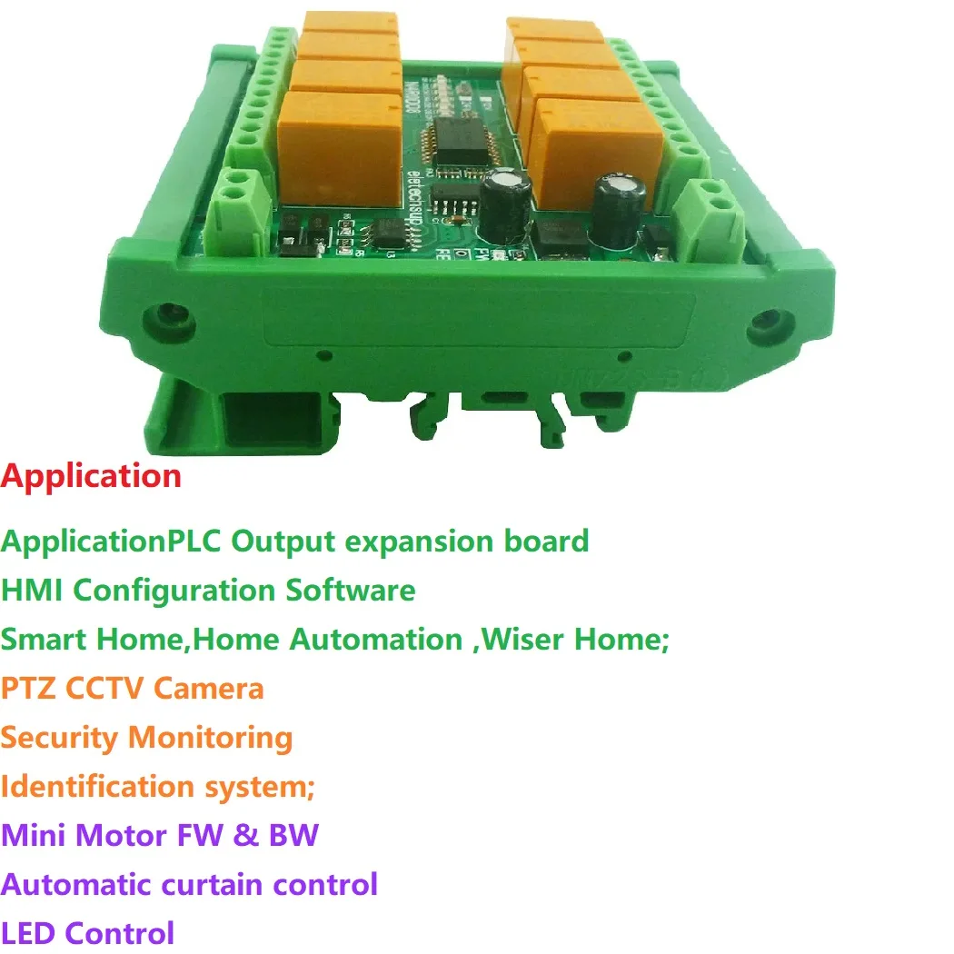 

DC 12 В/24 В 8 каналов мини RS485 Modbus Rtu 3A релейный модуль ПЛК выходная плата расширения N4ROD08