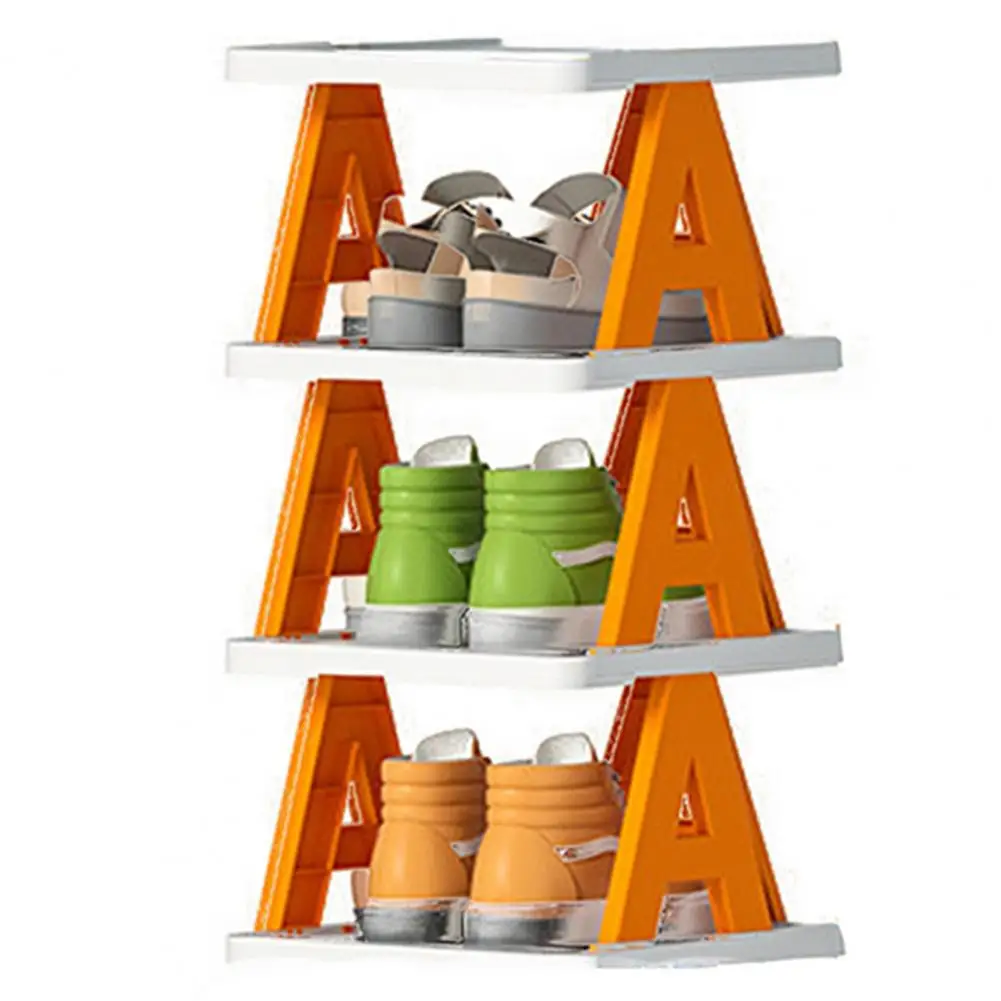 Slippers Rack 1 Set Durable Stackable Stable Base  Dormitory Balcony 2/3/4 Layers Shoe Storage Rack for Household