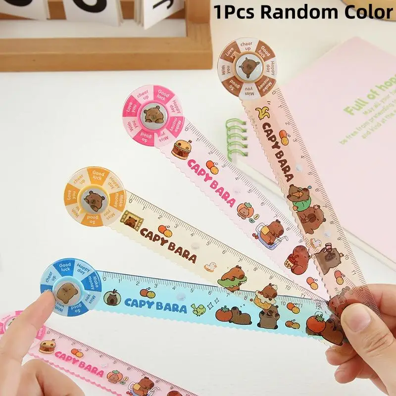 Cute Capybara-themed Plastic Straight Ruler Stationery, 1pc, Ideal for Student Prizes
