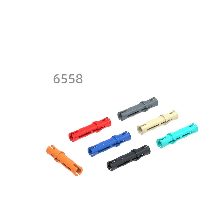 MOC Compatible Parts 6558 & 99899 Pin Long with Friction Ridges Lengthwise, 2 Center Slots Building Blocks Bricks DIY