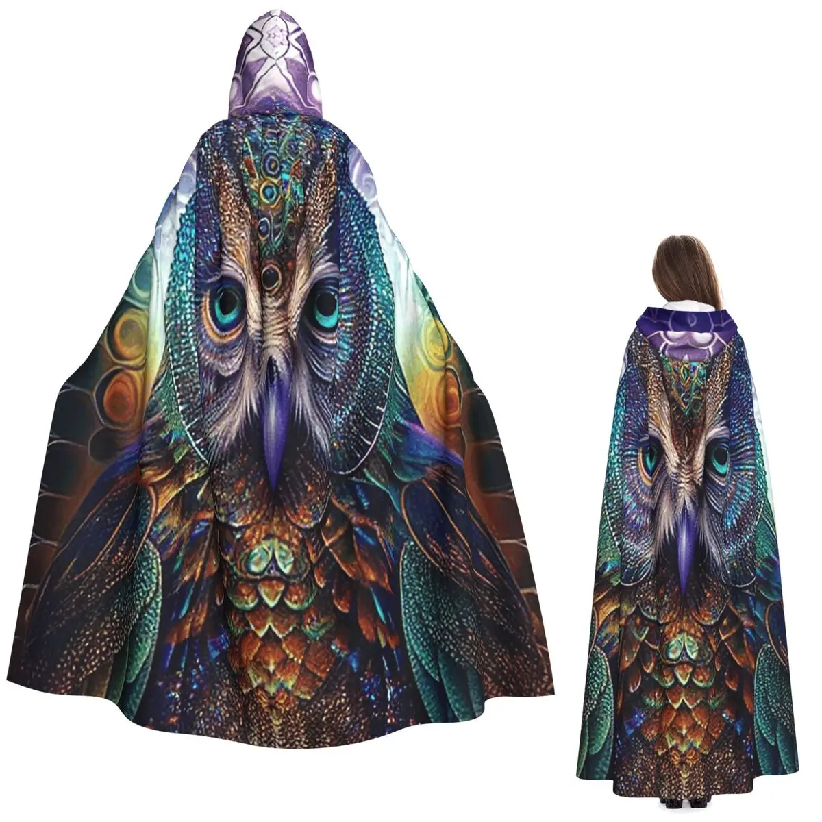 

Fibo Long Hooded Cloak Witch Medieval Costume Cosplay Cape HalloweenParty Adult Unisex