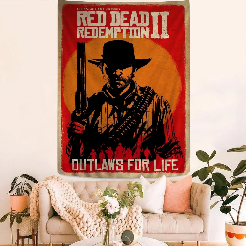 Game TV-Red-Dead-Redemption 2 DIY Wall Tapestry for Living Room Home Dorm Decor Wall Art Decor