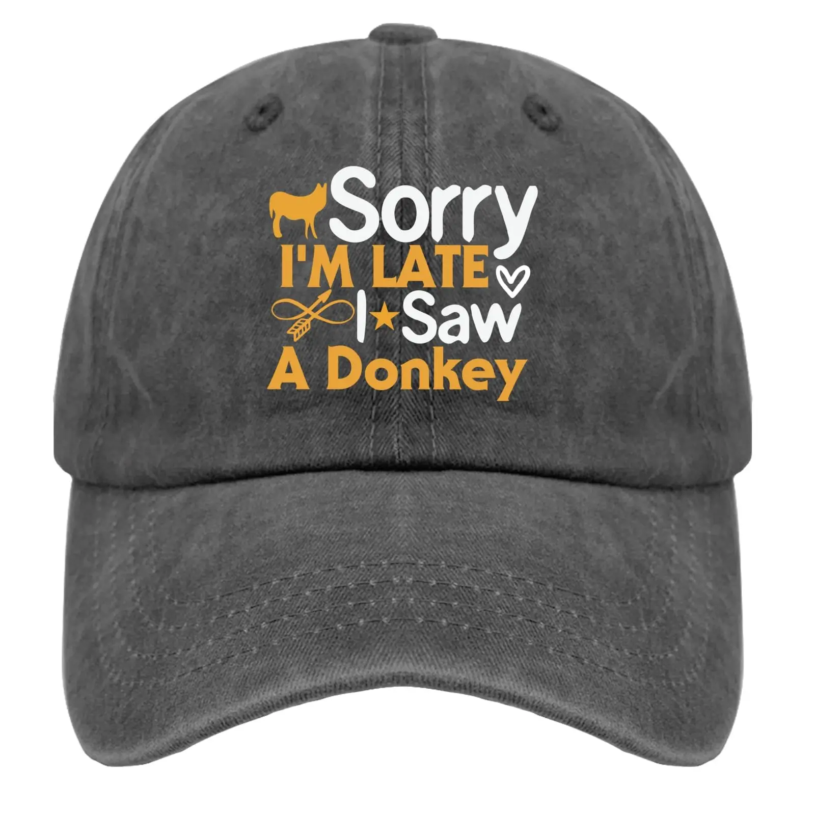 

Sorry I'm Late I Saw A Donkey Baseball Cap for Men Women Denim Hat Washed Cotton Fashion Cap Unisex Adjustable Sports Outdoor