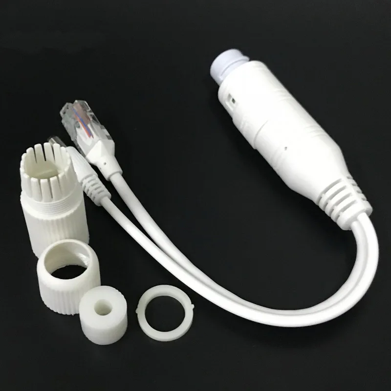 IEEE802.3af 48V Kabel Pemisah PoE Tahan Air 15.4W Kabel Adaptor POE, Modul Catu Daya Splitter POE Aktif Pemisah 12V