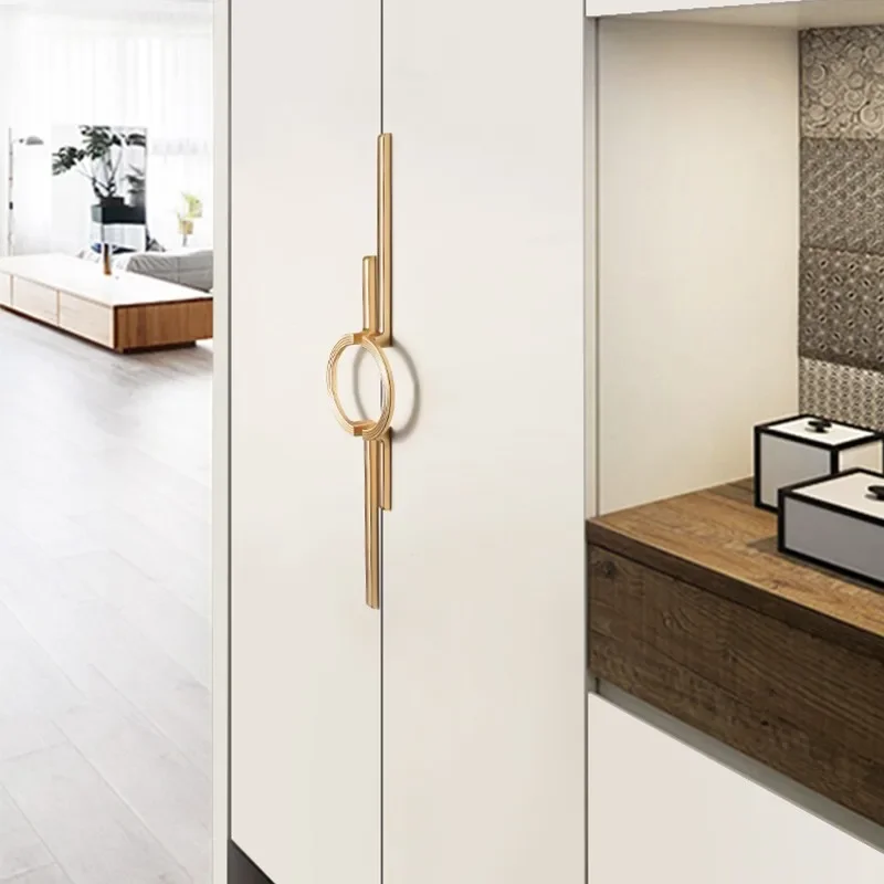 Chinese Style Wardrobe Handle Cabinet Door Modern Minimalist Cabinet Door Handle Drawer Handle High-end  Circular Long Handle
