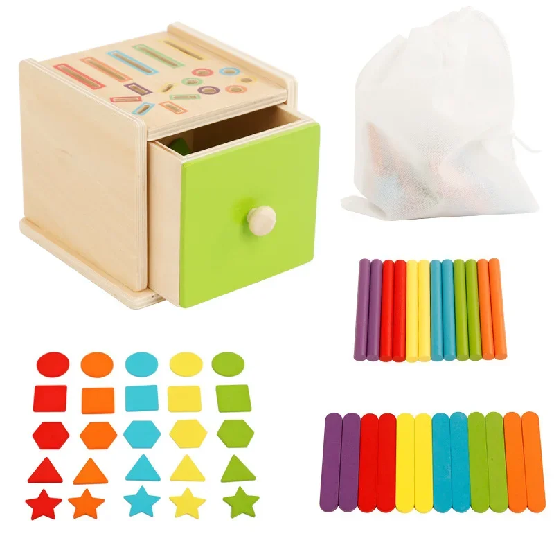 جديد مونتيسوري شكل صندوق ألوان عملة صندوق مونتيسوري لعبة ما قبل المدرسة تعليم تعلم ألعاب تعليمية XL #1