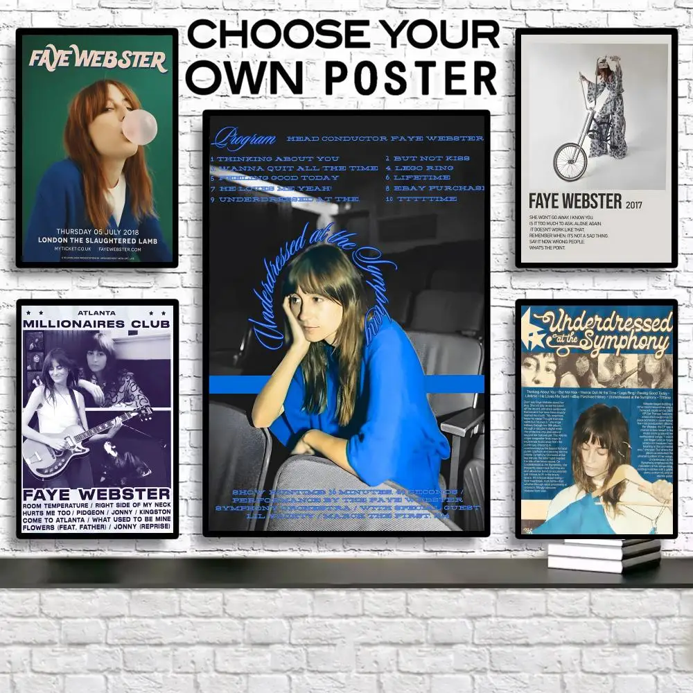 Sänger-Songwriter-Musik-F-Faye Webster Poster, selbstklebender Wandkunstdruck, wasserfest, für Zuhause, Wohnzimmer, Schlafzimmer, ästhetische Dekoration