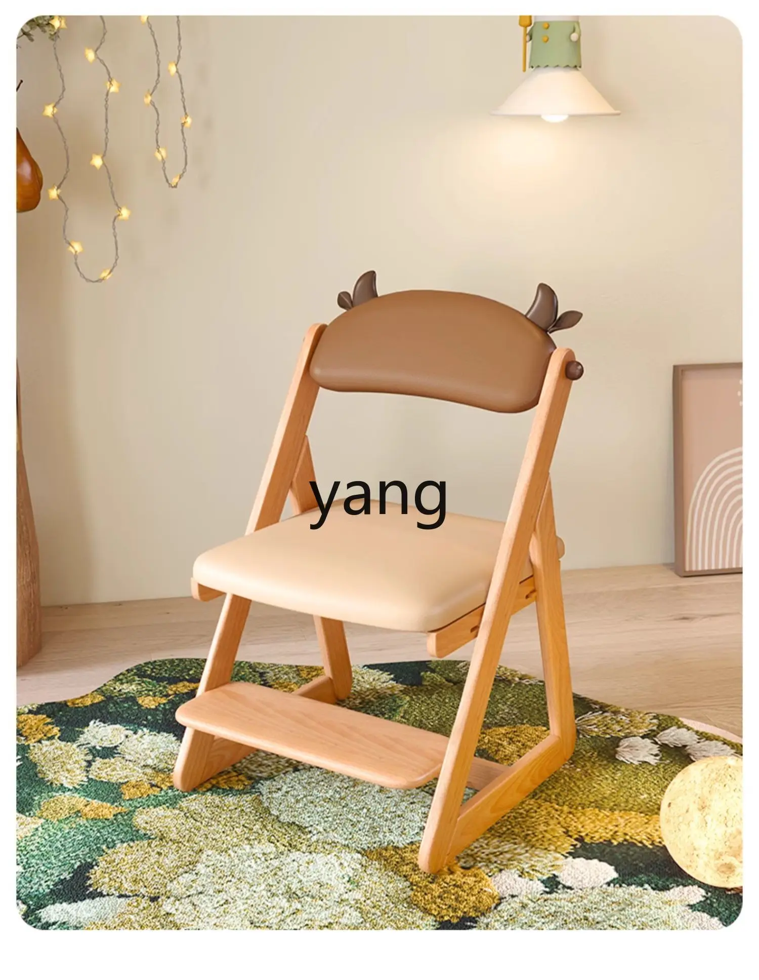 CX Solid Wood Children's Learning Adjustable Lifting Writing Chair Backrest Correction Sitting Posture