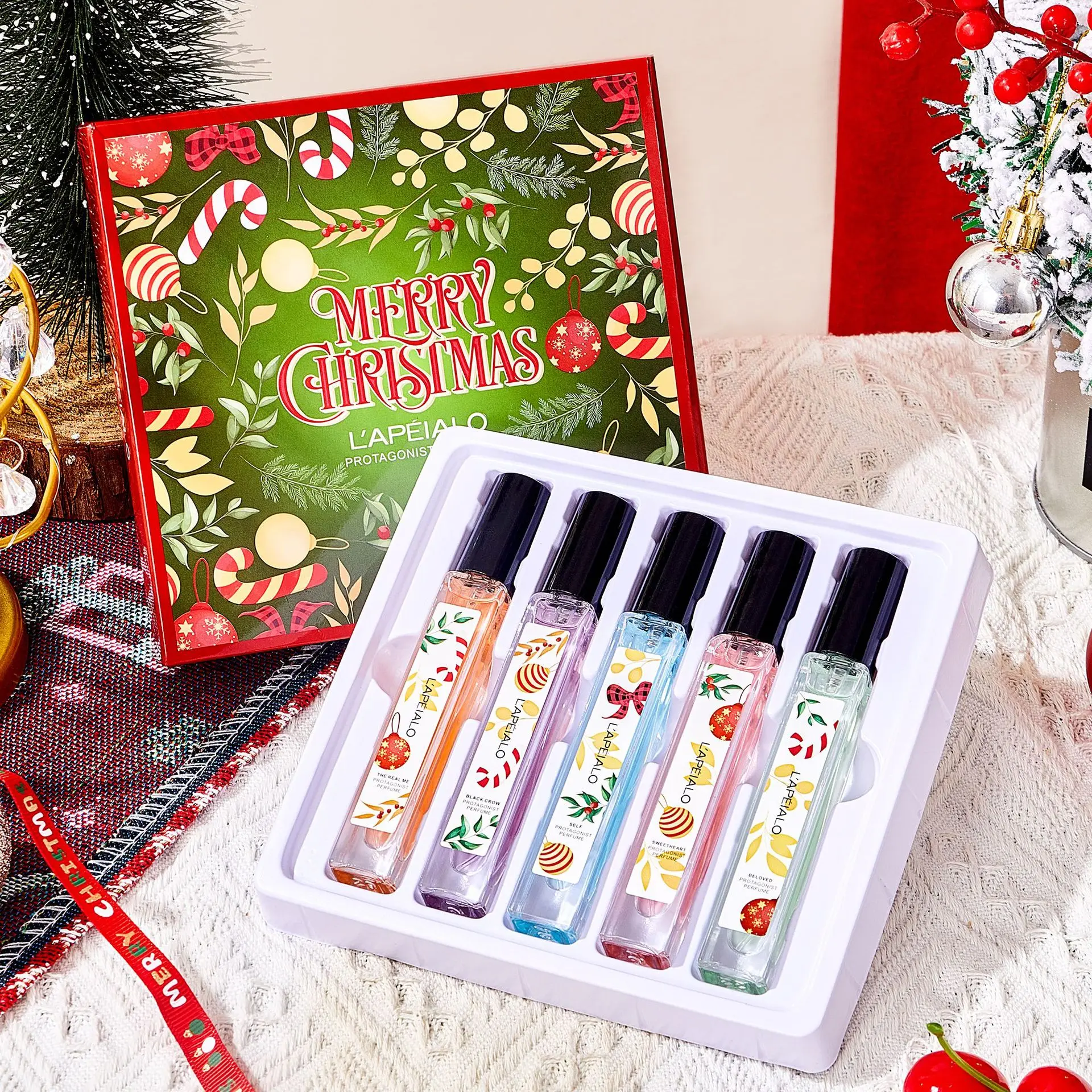 50ml Brand Perfume 5 Bottles Christmas Gift Set Long Lasting Fragrance Floral Scent Perfume for Women