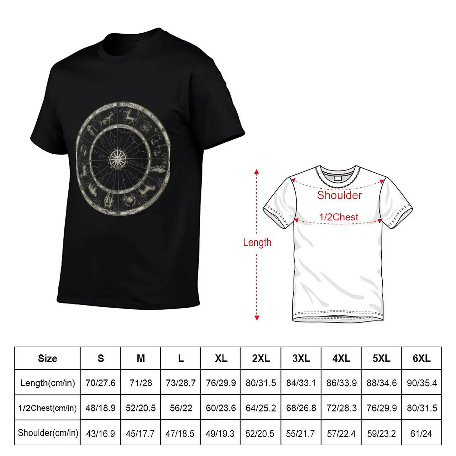 Astrological Clock T-Shirt graphic t shirts anime stuff plus size tops blacks t shirts for men pack