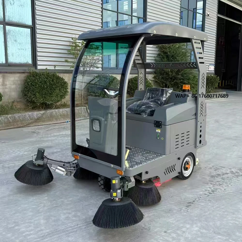 Electric New Ride-On Street Sweeper Promotional Floor Sweeper Street Cleaning Equipment Sweeper Machine With Shed and Glass
