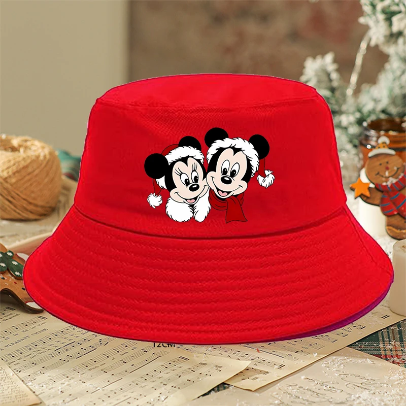 ميكي ميني ماوس صياد قبعة لطيف الكرتون عيد الميلاد الأطفال في الهواء الطلق الصيف طوي غطاء دلو عيد الميلاد الشمس منع القبعات الهدايا #4