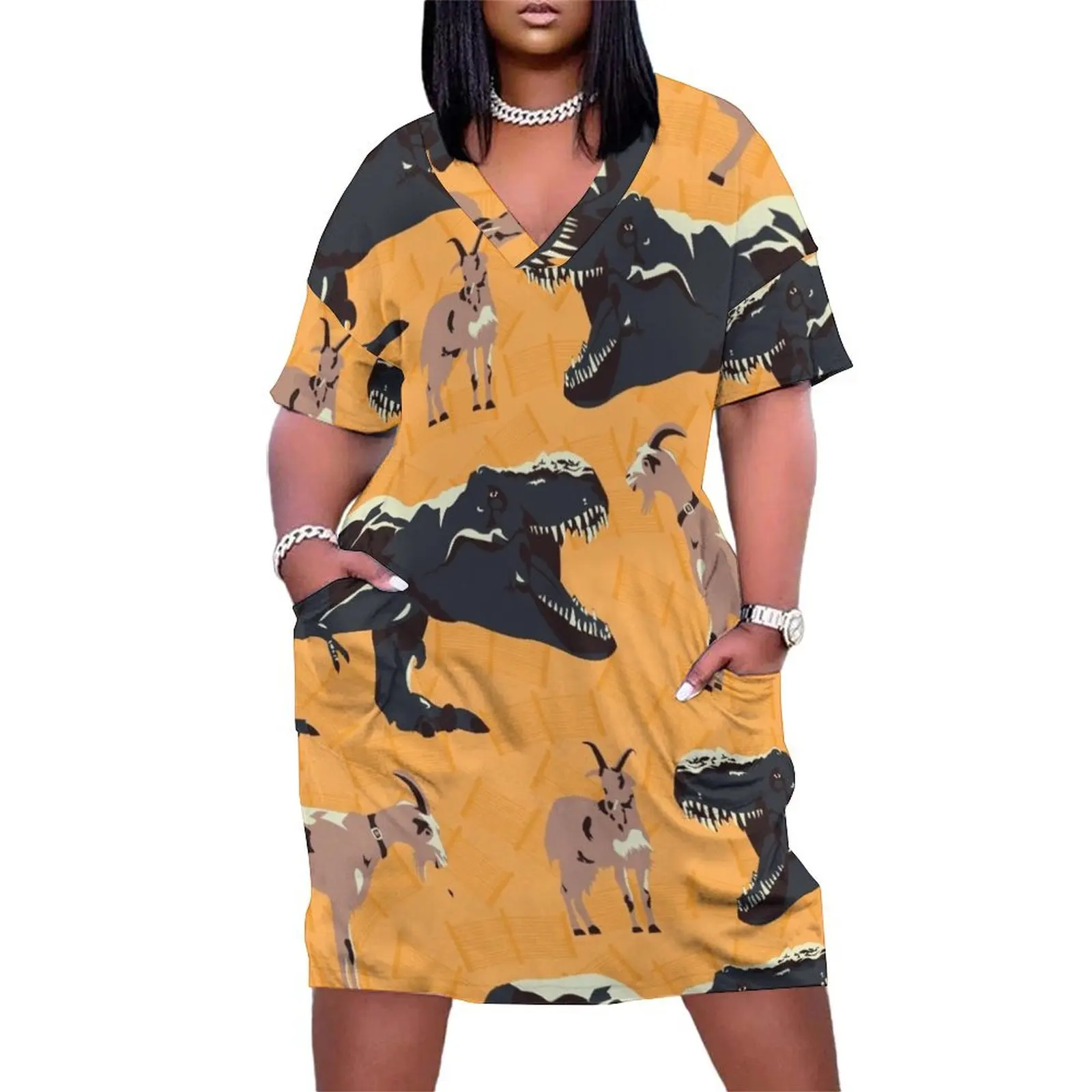 

He's Gonna Eat the Goat Loose Pocket Dress summer dress for women 2025 dress party night