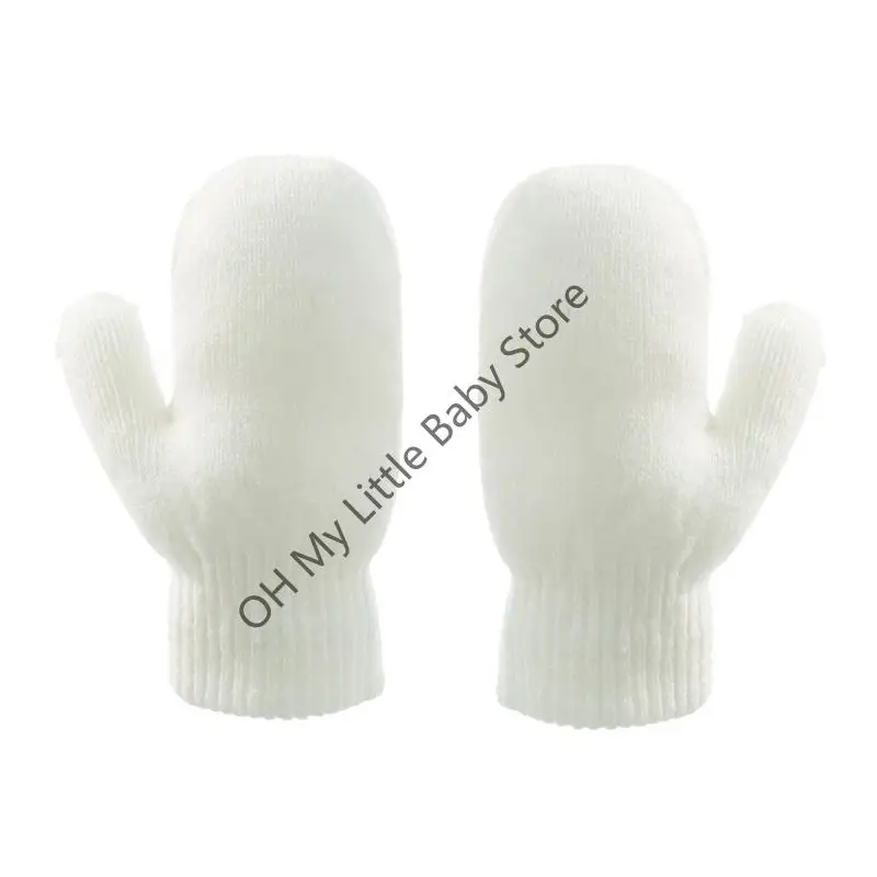 M76C زوج واحد من قفازات الأطفال الشتوية للأطفال الصغار بلون دافئ قفازات كاملة الأصابع #4