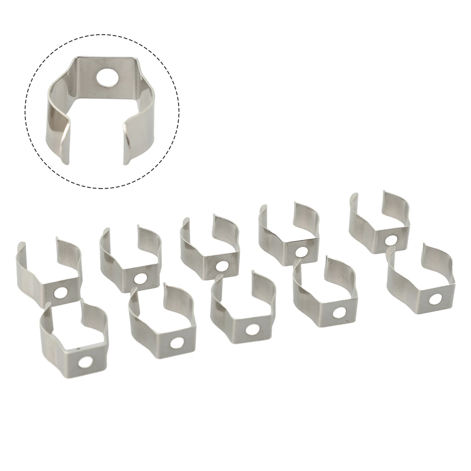 Clips Gereedschapshouder 10 Stuks Zilver 6-28Mm Mangaan Staal Open Type Vervangende Veer Terry Clips Binnenplaatsen Draagbare Accessoires