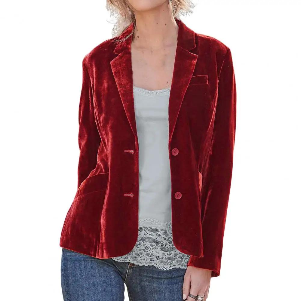 

Spring Blazer Long Sleeves Women Blazer Notch Collar Loose Autumn Coat