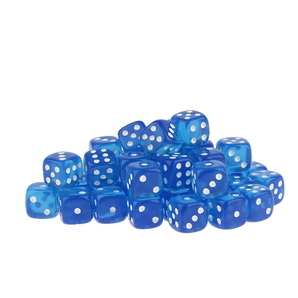 50pcs New Square 12mm 6 Sided Dice D6 Opaque Standard Game for RPG Board Game dice