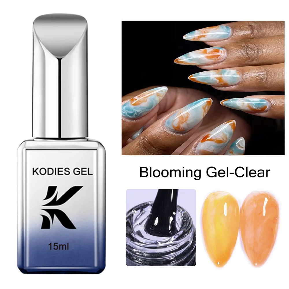 KODIES GEL Nail Blooming Gel transparente LED/UV flor Gel esmalte de uñas para efecto extendido mármol piedra Natural manicura uñas arte