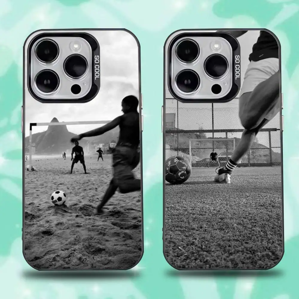 

Soccer Sport Phone Case For iPhone 16,15,14,13,12,11,Mini,Pro,E,SE4,XS,MAX Black Candy Matte Cover