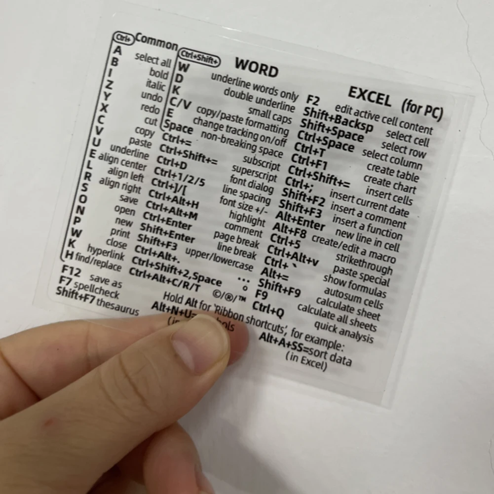 2ชิ้นเดสก์ท็อปที่สะดวกประสิทธิภาพซอฟต์แวร์สำหรับแล็ปท็อปมืออาชีพคู่มืออ้างอิงรวดเร็วสติกเกอร์แป้นพิมพ์ลัด