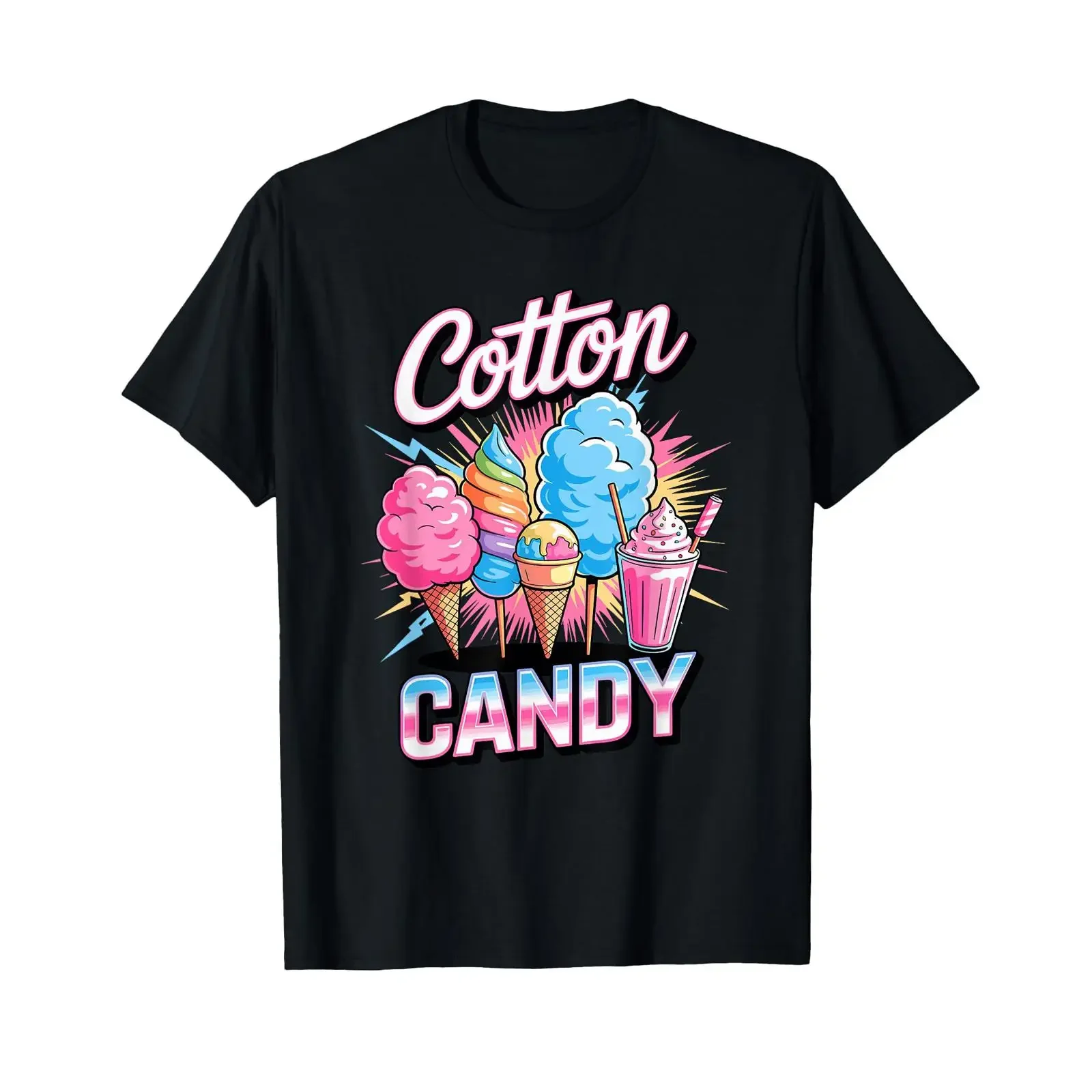 90s Vintage Cotton Candy Floss T Shirt vintage Washed Breathable streetwear Stylish Slightly designer clothes homme Versatile