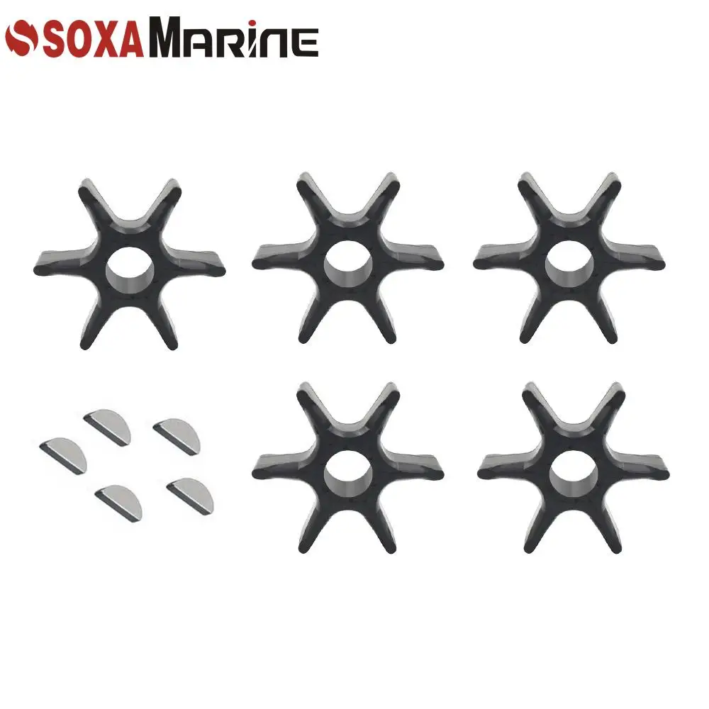 

5pcs Water Pump Impeller with Key for Yamaha Mariner Outboard Motor 6E5-44352-01 6E5-44352-02 6E5-44352-00