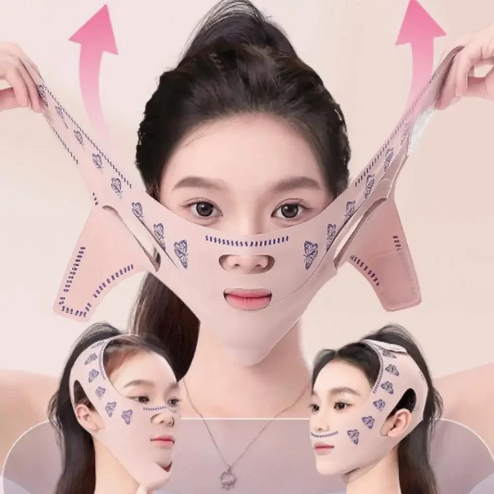 الخامس خط الوجه المشكل الوجه التخسيس ضمادة تدليك الوجه حزام الذقن الخد رفع حزام النساء العناية بالبشرة المضادة للتجاعيد رفع قناع #1