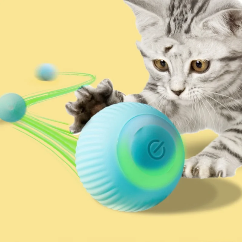 Smart Cat Toys Automatic Rolling Ball Fake Tail Rechargeable Electric Pet Interactive Toy Dog Cat Training Imitate Mouse Tail Ca