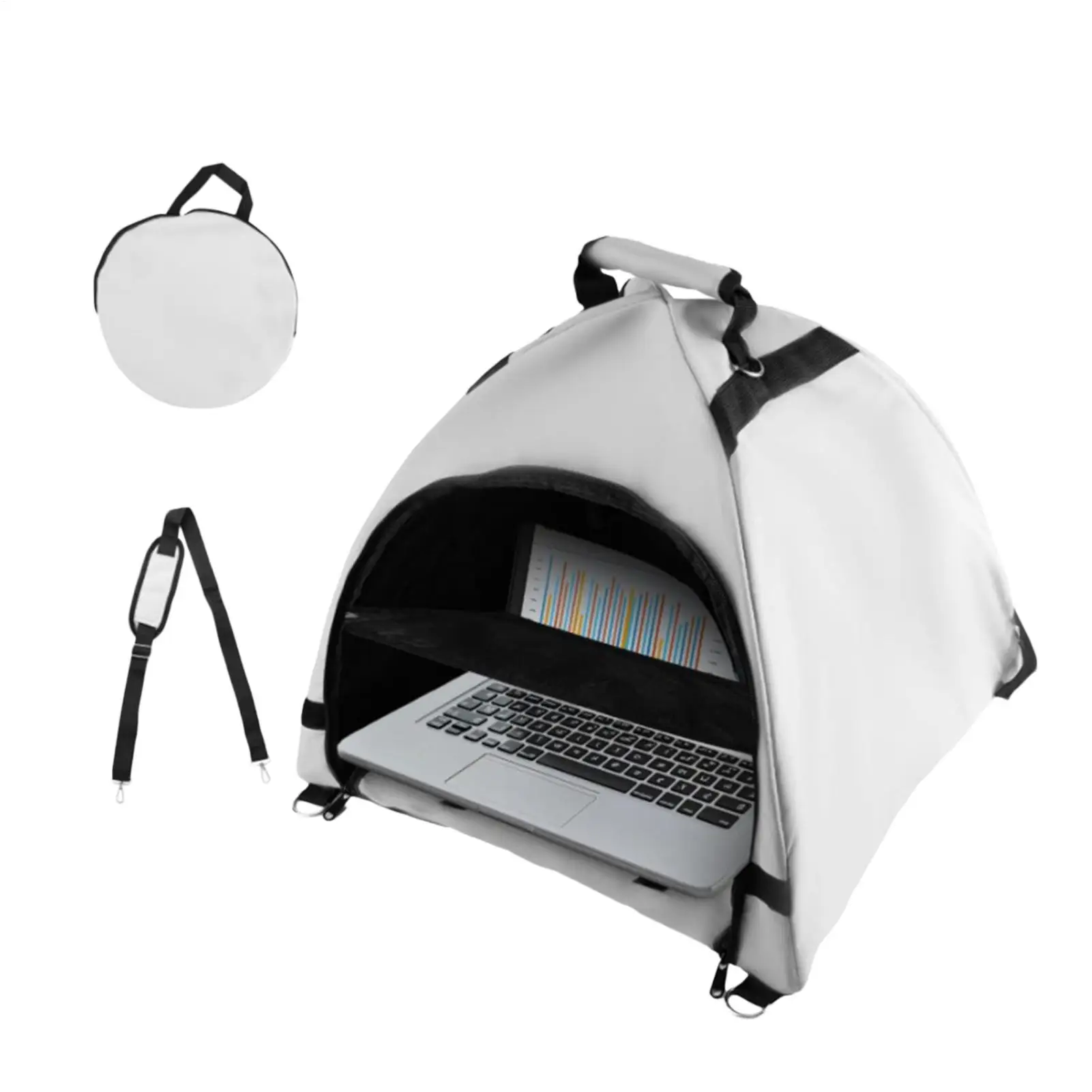 Laptop Tent Anti-Glare Foldable Privacy Hood Laptop Tent Sun Shade For Adults Travel Beach Patio Camping Outdoor Office Work