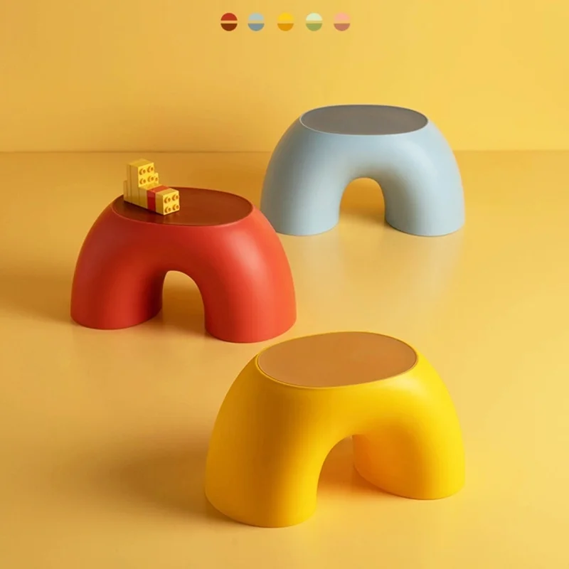 Simple Semi-ring Rainbow Pretend To Ride A Horse Toys Chair Children Stool Footboard Furniture Stool Toys Kids Chair