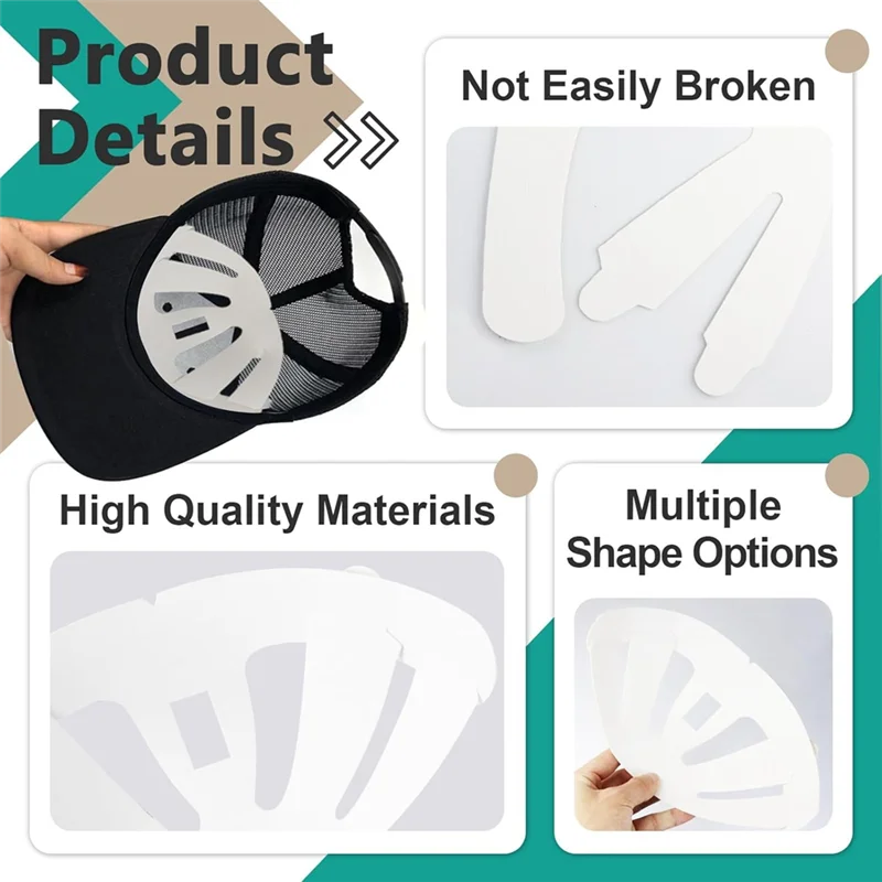 【هدية】غطاء حافة دعم التاج قابل لإعادة الاستخدام - 20 قطعة من إدراج تشكيل القبعة، 4 تصميم للقبعات، البيسبول لإدراج القبعات #6