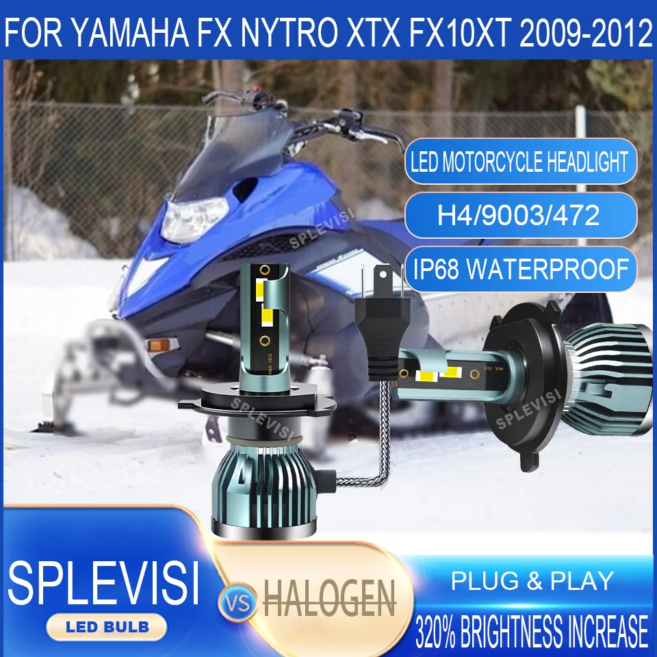 100W 10000LM 9003 H1S LED Motorcycle Headlight Bulbs 6000-6500K White IP68 For Yamaha FX Nytro XTX FX10XT: 2009 2010 2011 2012