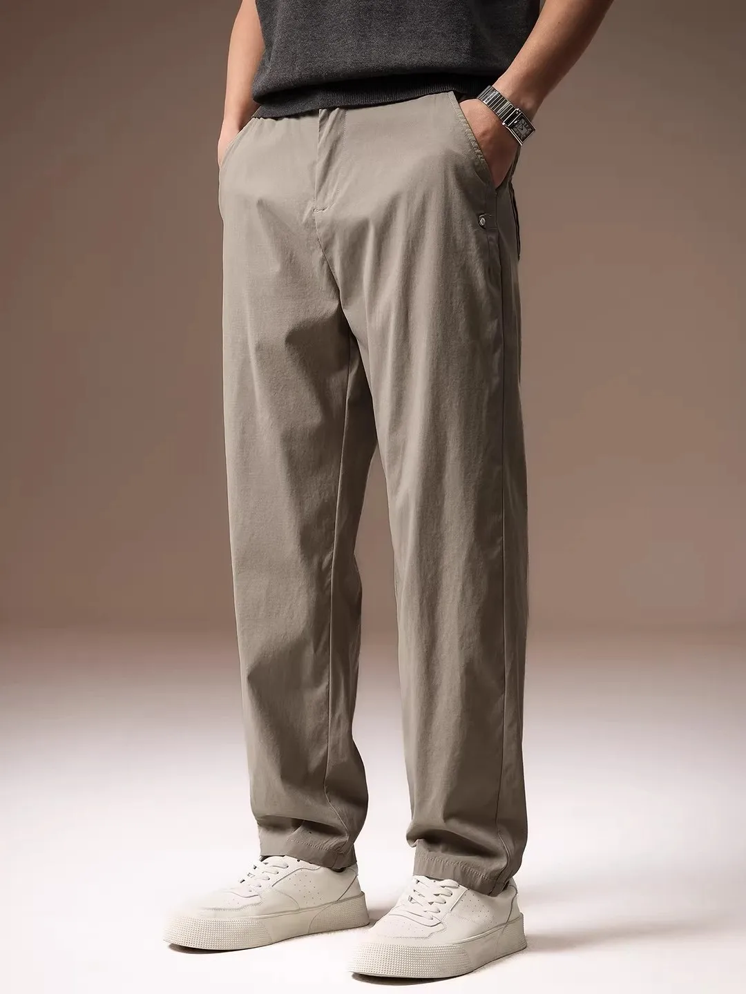 

Мужские летние новые повседневные брюки свободного кроя с широкими штанинами, дышащие, винтажные, больших размеров, из лиоцелла