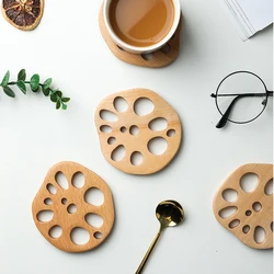 1pc-Wooden coasters, insulation mats, bamboo heat-resistant coasters, room decorations, kitchen supplies