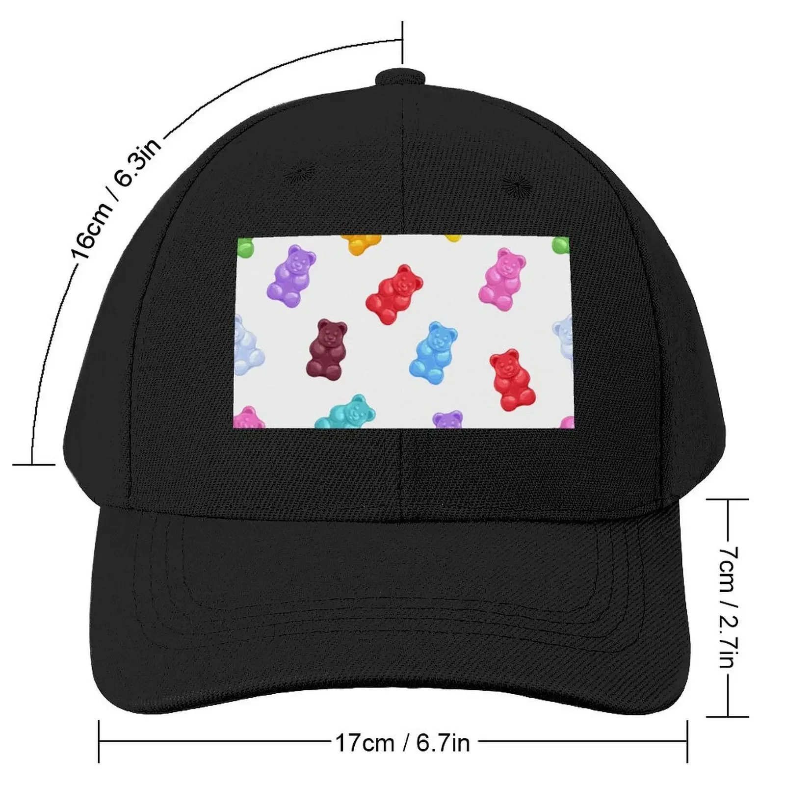 Rainbow Gummy Bears Candy Baseball Cap Hat Baseball Cap cute Icon For Man Women's