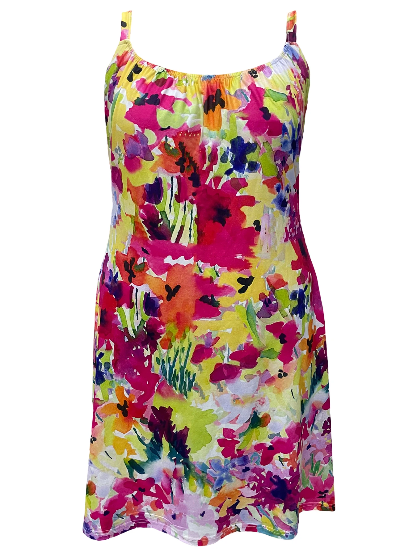 Plus Size Floral Print Cami Dress Stylowa i wygodna lekka sukienka bez rękawów na wiosnę i lato Idealna damska sukienka Plu