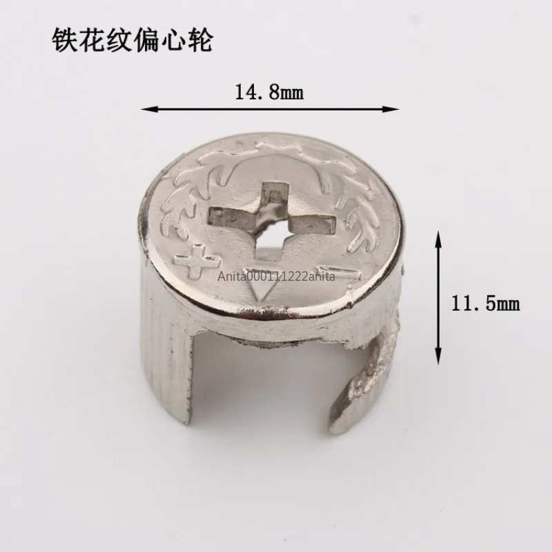 50PCSThree في واحد عجلة غريب الأطوار من سبائك الزنك 10/16/18 سنتيمتر نوع الأثاث تفكيك وتجميع السحابات المطلية بالنيكل