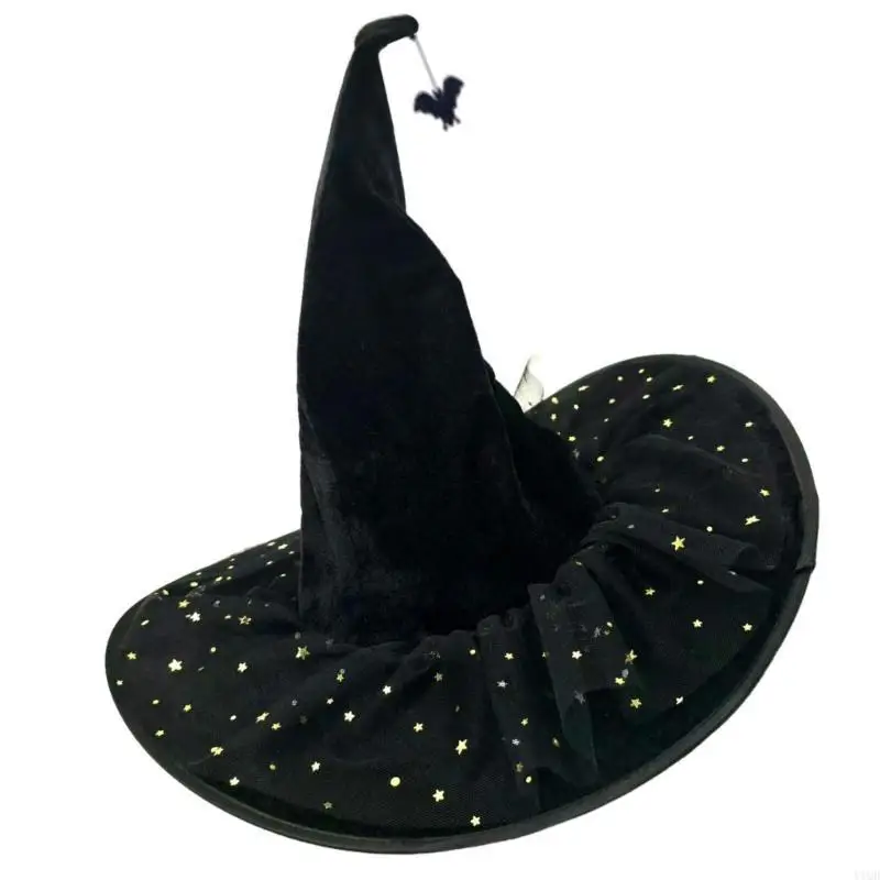 Heksenhoed Halloween Verkleedhoed Heksenkostuum Accessoires voor Vrouwen Mannen Volwassen Maskerade Cosplay Themafeesten