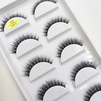 Natural 3D Mink False Eyelashes, Makeup Fake Eye Lashes, Faux Cils, Make Up Beauty Tools, Wholesale, 5 Pairs - Image 5